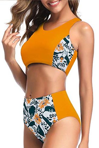 Adjustable Strap Crop Top Swimsuit 2 Piece Bathing Suits For Teen
