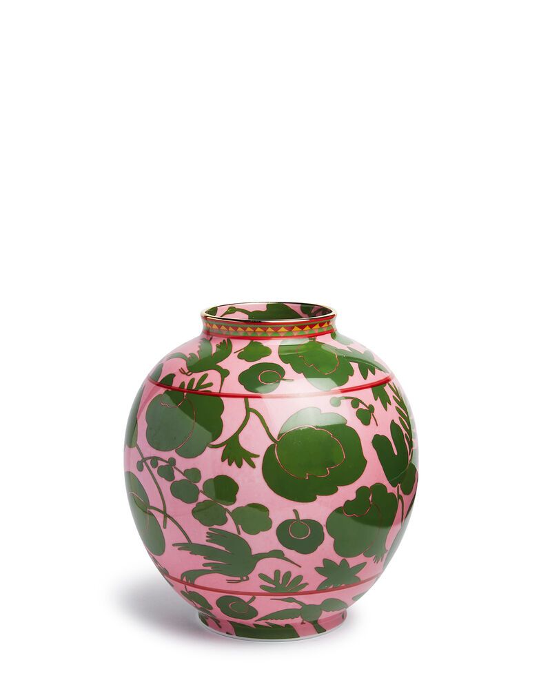 Bubble Vase in Wildbird Rosa and Verde