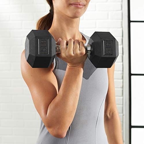 Amazon Basics Rubber Encased Hex Dumbbell Weight