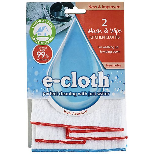 2 E-cloth Wash and Wipe Kitchen Cleaning Cloths