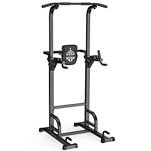 Duifin Power Tower Pull Up Bar Stand Dip Station Workout Home Gym Adjustable Height Fitness Equipment Adjustable Power Tower Dip Station Pull Up Bar Strength Training 330 Lbs【US Stock】 