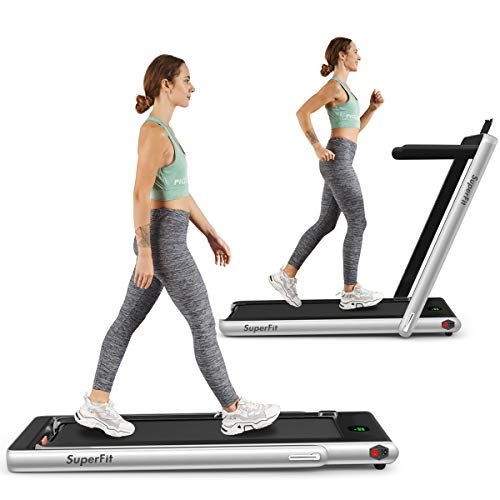 Blue Under Desk 2.5HP Electric Treadmill Workout Foldable Portable Compact Running Machine w/Remote Control 5 Modes 12 Programs for Exercise Free Installation FYC Folding Treadmill 2 in 1 for Home
