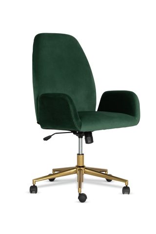 Habitat Clarice Velvet Office Chair - Green