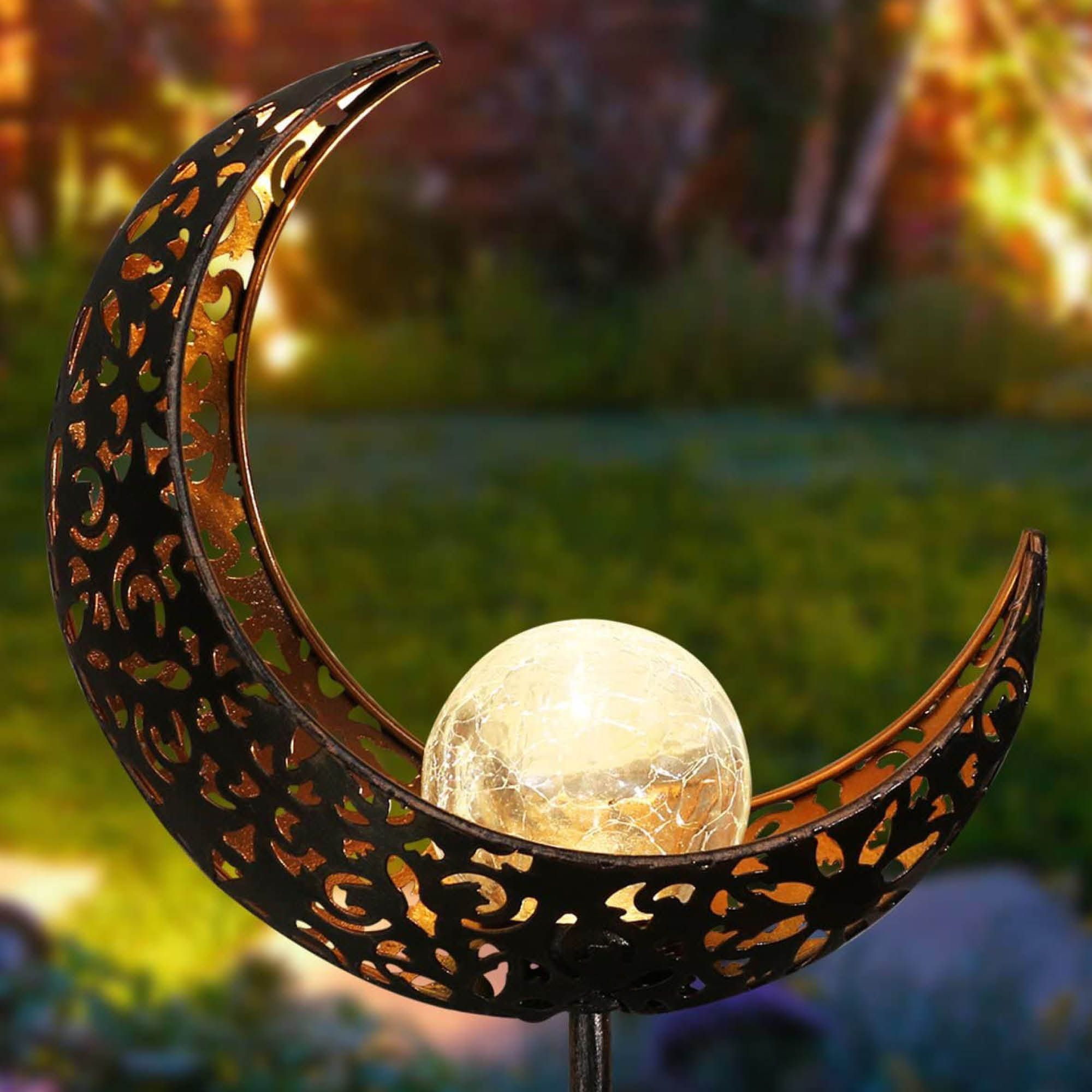 Moon Crackle Stake Light