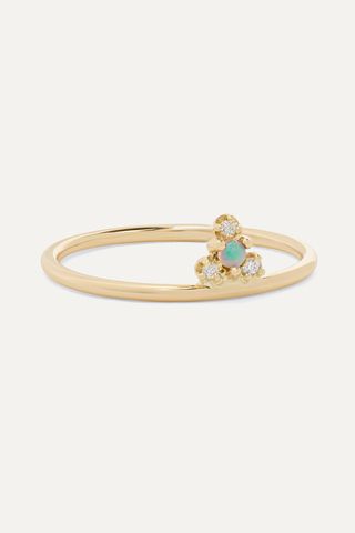 Gold, Opal and Diamond ring