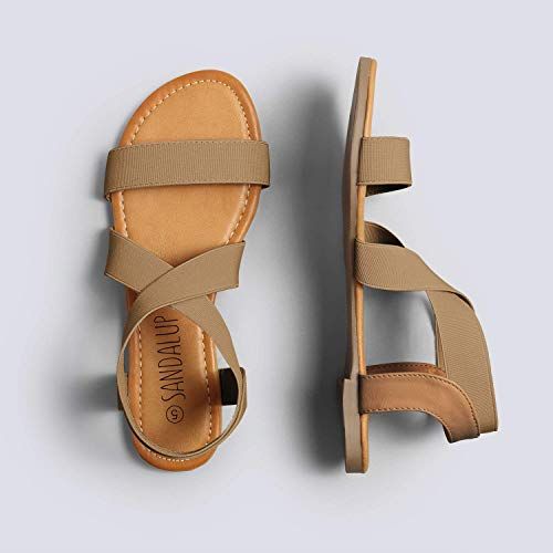 Elastic Ankle Strap Flat Sandals