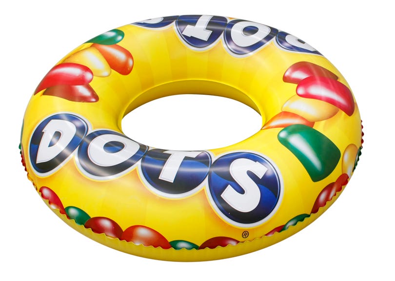 Playtek Inflatable Dots Candy Pool Ring Float