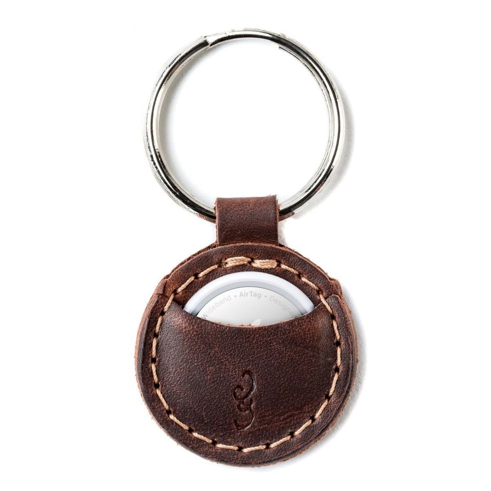 Nomad Apple AirTags Horween Leather Secure Keychain - Brown