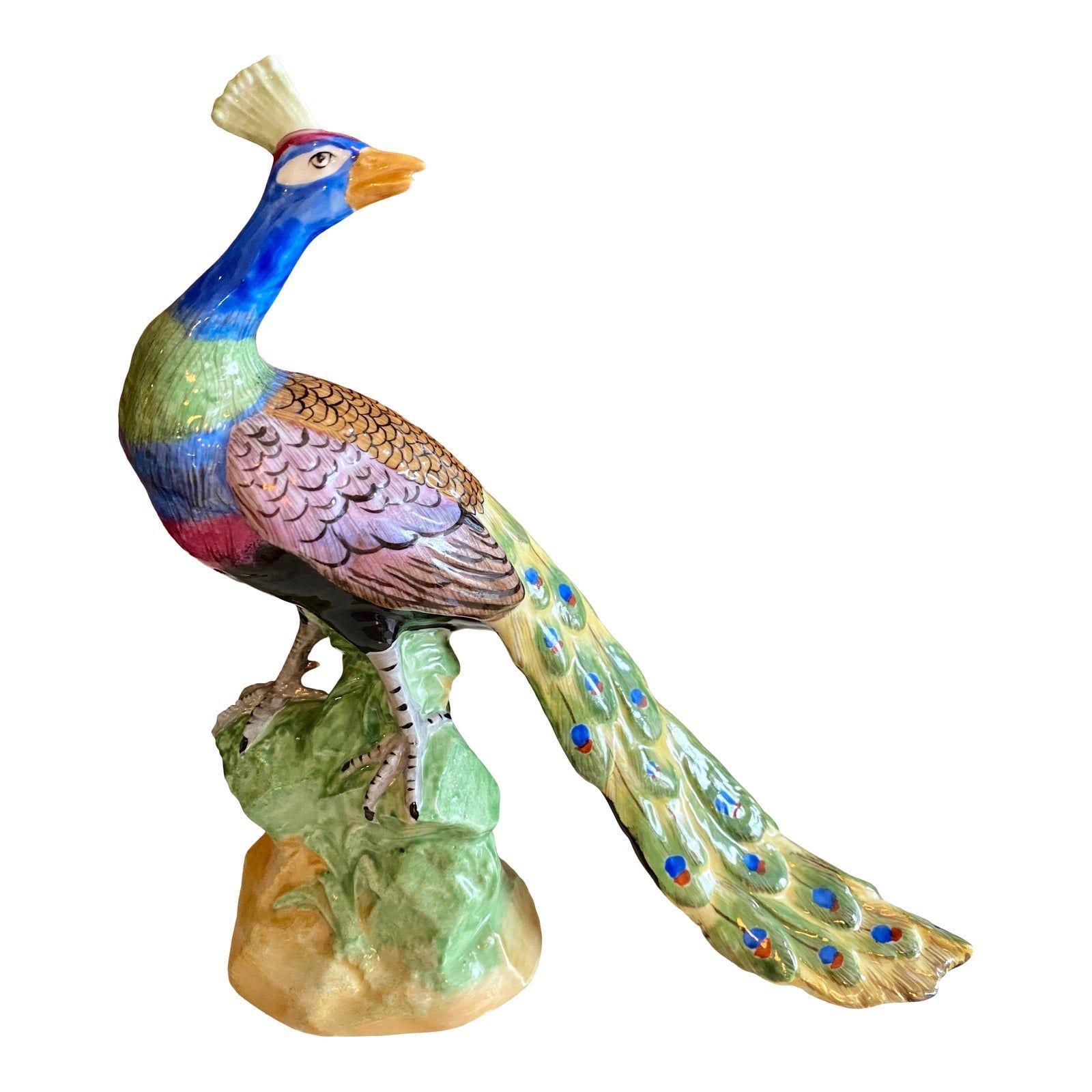 Early 20th Century Dresden Figurine Peacock
