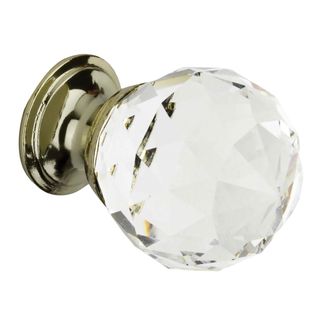 Faceted brass glass button (pack of 4), Wickes, â‚¬ 7.34