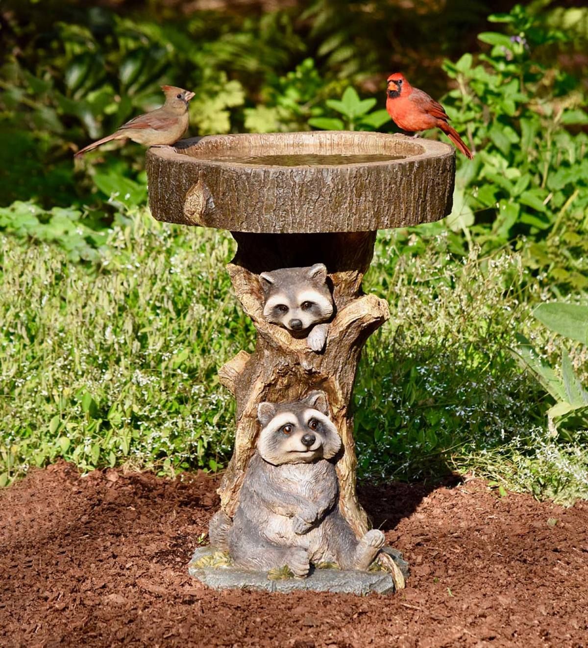 Lovely Statue Birdbath Sculpture Figurine All-Weather Resin Garden Yard Decor 