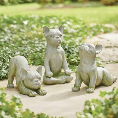 Yoga Dog Garden Statues
