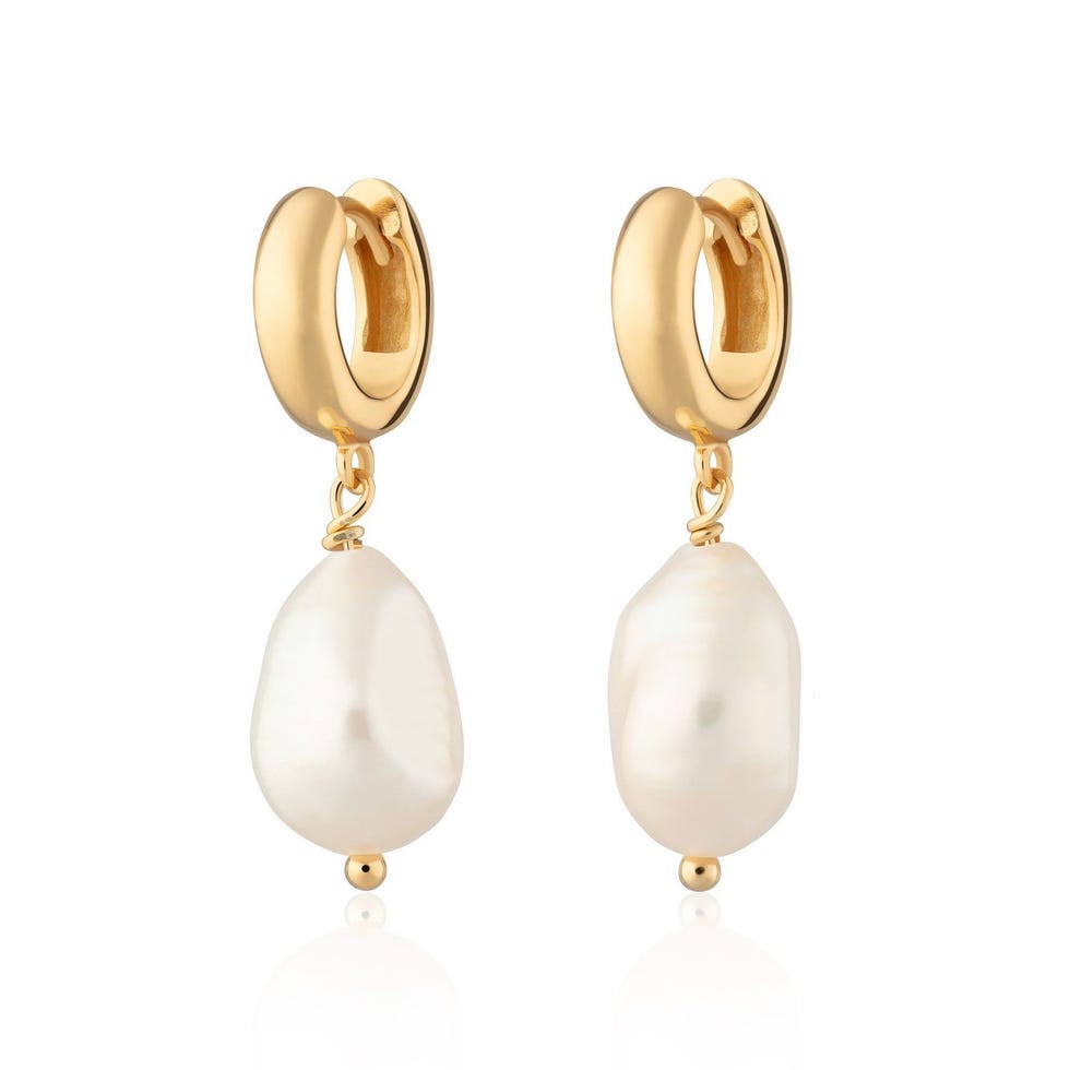 Scream pretty x hannah martin pearl hoop earrings