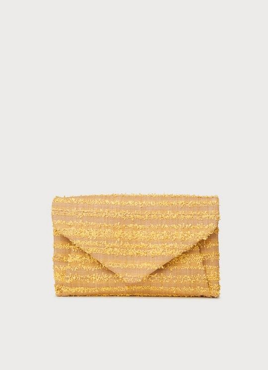 Lorna raffia yellow clutch