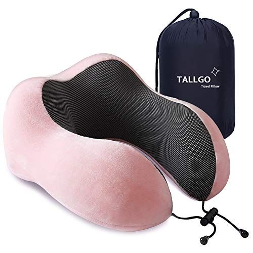 THXSILK Silk Travel Neck Pillow with Real Silk Cover 100% Memory Foam  Filled, Adjustable Comfortable Travel Pillows， Relief Back and Neck Pain in