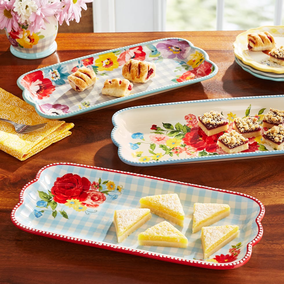 The Pioneer Woman Floral Medley 3-Piece Serve Tray Set