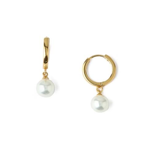 Pearl Drop Huggie Hoop Earrings, £22 