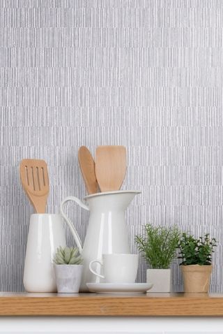 Crushed Stripe Wallpaper from Modena, I love the wallpaper, Â£ 14