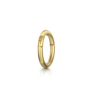 14k Yellow Solid Gold Mini Clicker Hoop Earring