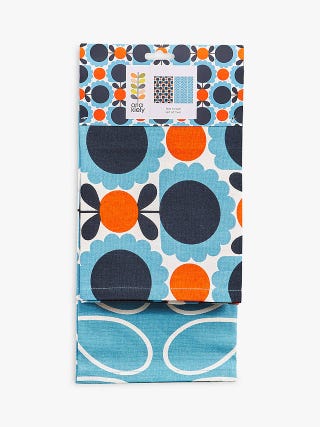 Orla Kiely Scallop Flower and Stem Tea Towels, Set of 2, £16