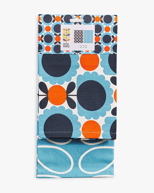 Orla Kiely Scallop Flower and Stem Tea Towels, Set of 2, £16