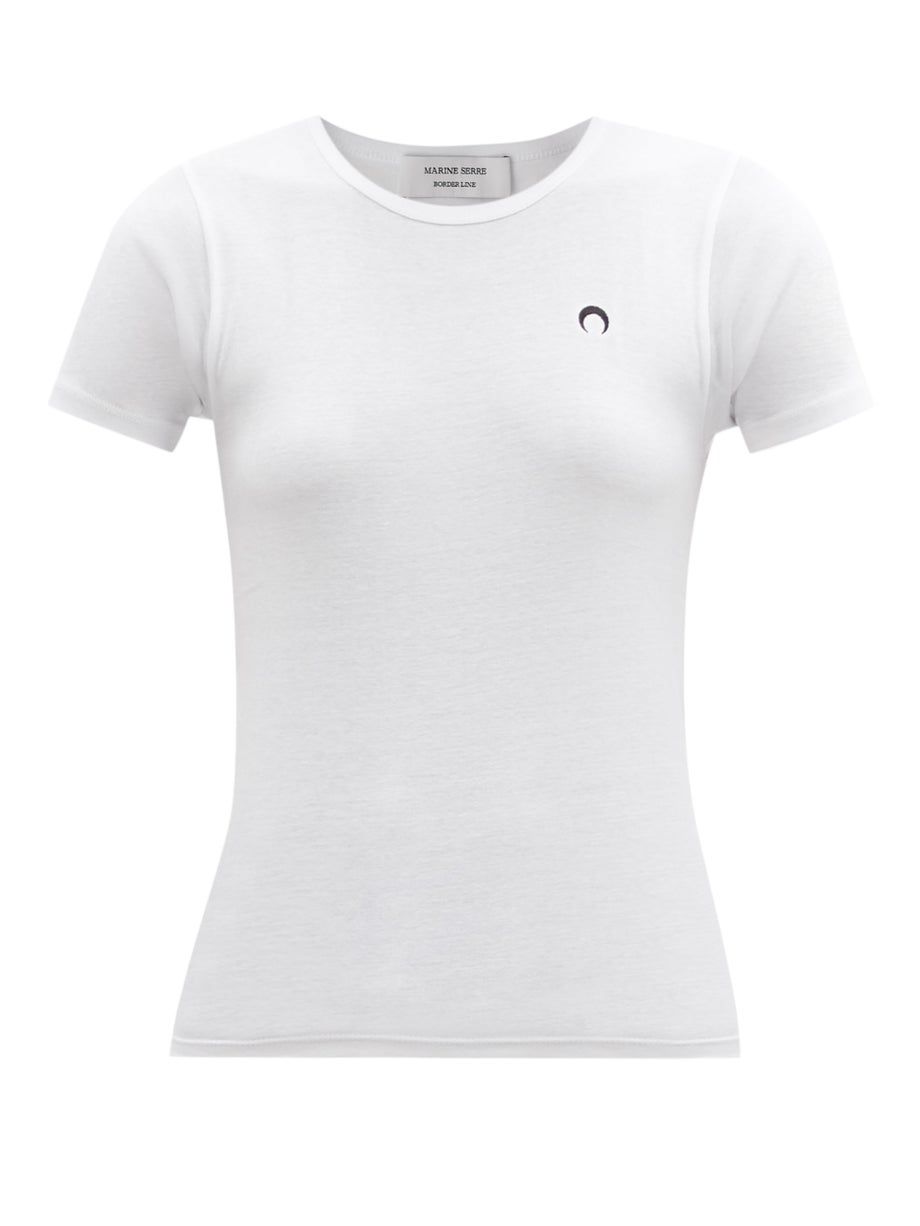 居家上班穿搭單品推薦：Marine Serre Crescent彎月圖樣有機棉質合身T恤