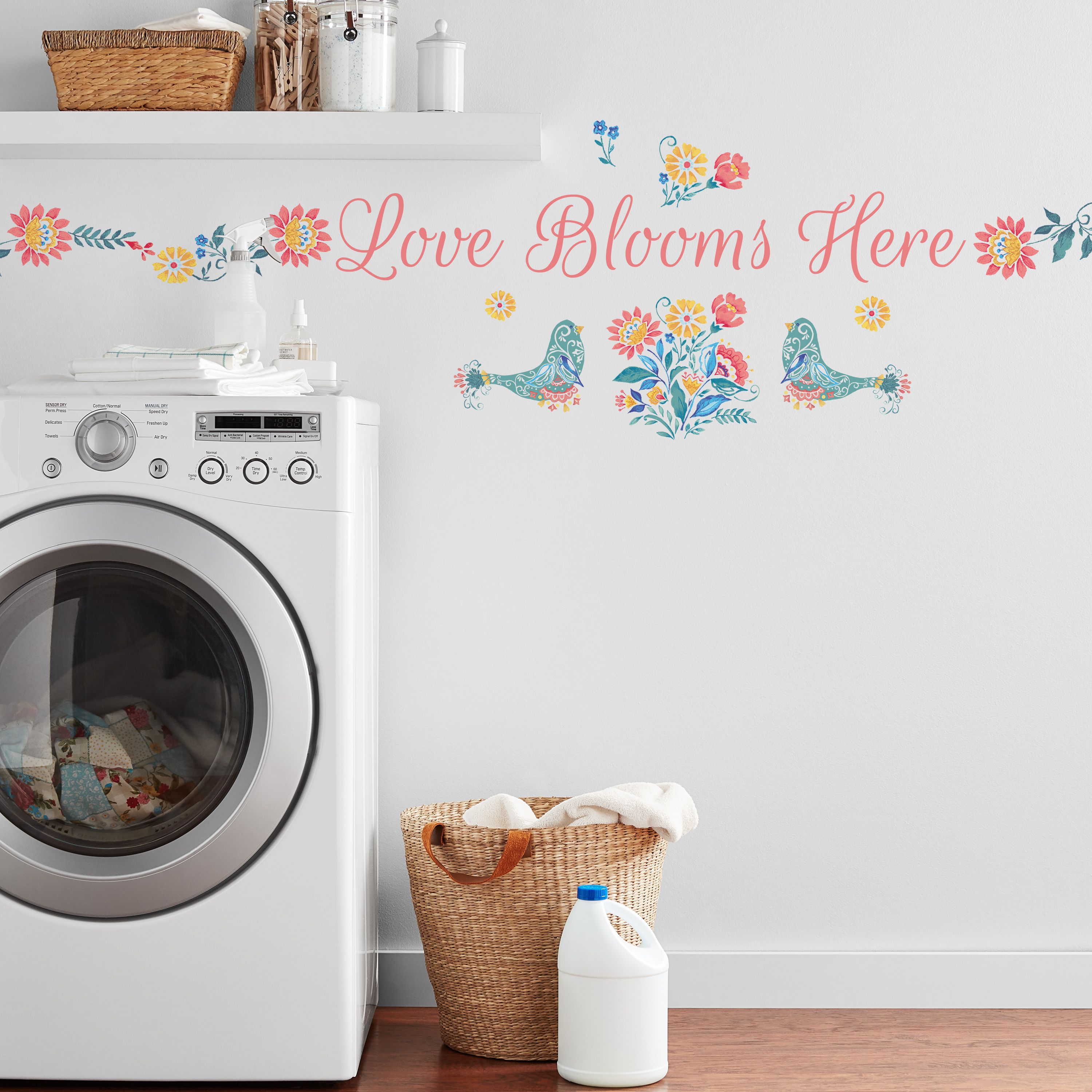 The Pioneer Woman Love Blooms Here Peel and Stick Wall Decals