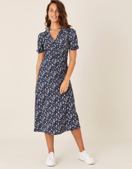 Floral Print Jersey Midi Dress, Monsoon, £65