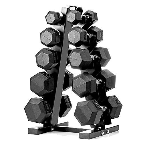 Papababe Hex Dumbbell Set with A-Frame Dumbbell Rack