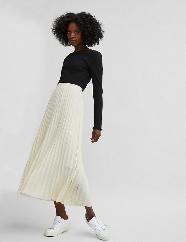 Selected Femme Pleated Midi Skirt