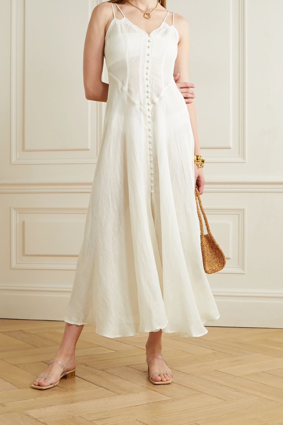 Tricia cotton-blend gauze maxi dress