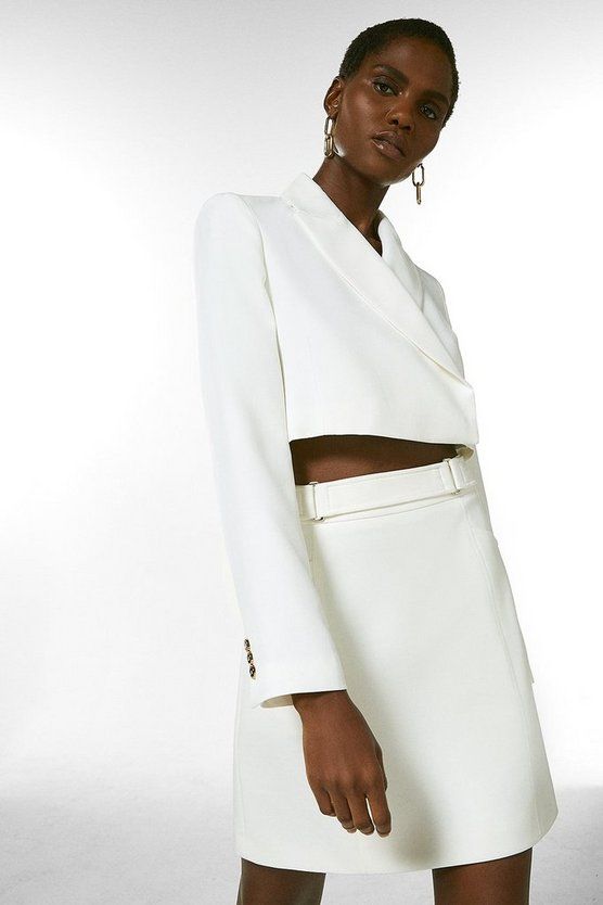 White Textured Zip-Up Jacket