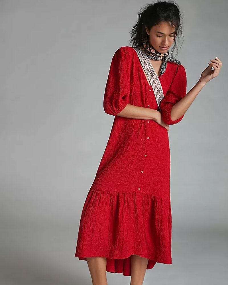 Jenna Ruffled Midi Dress