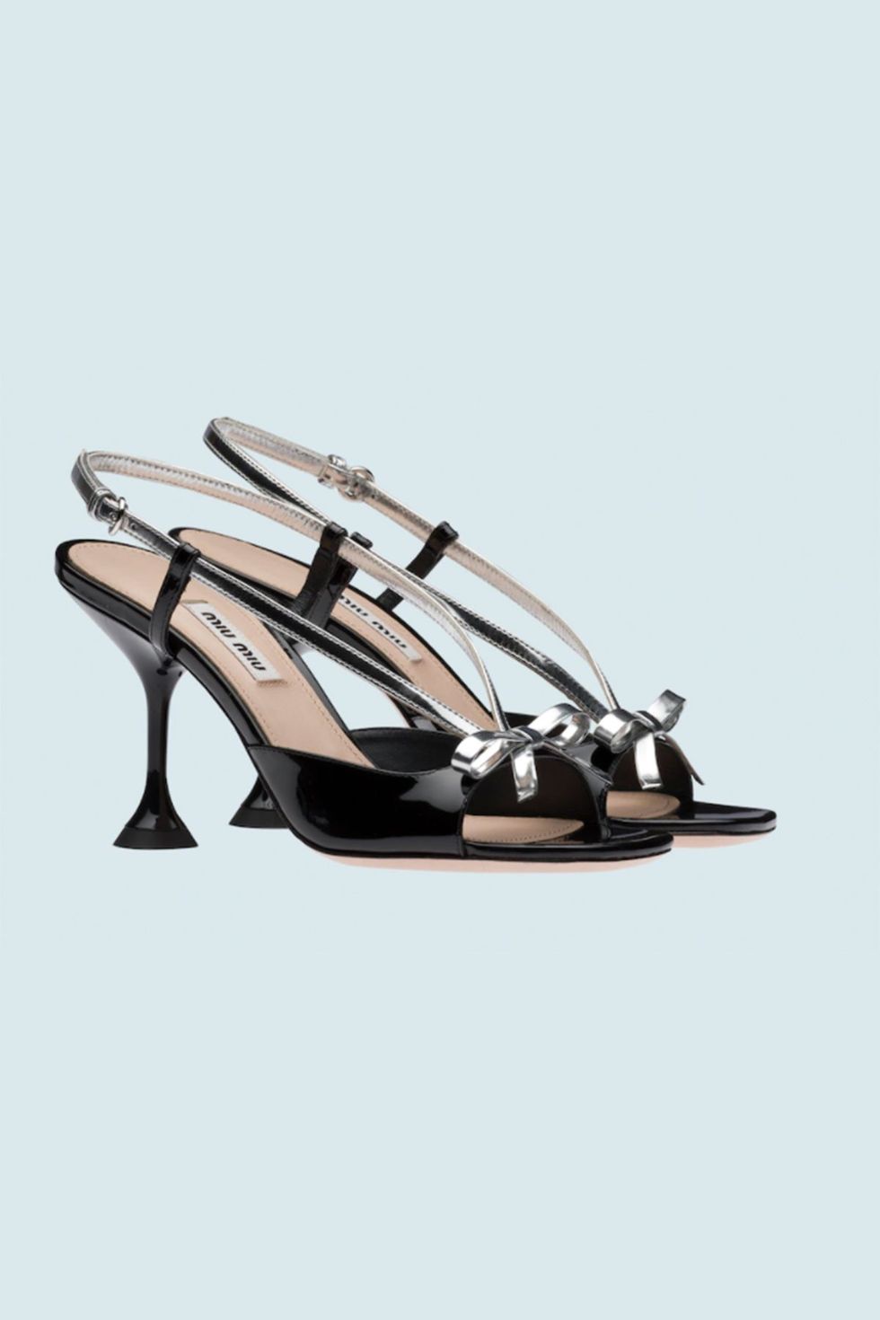 Patent Leather and Metallic Technical Fabric Sandals