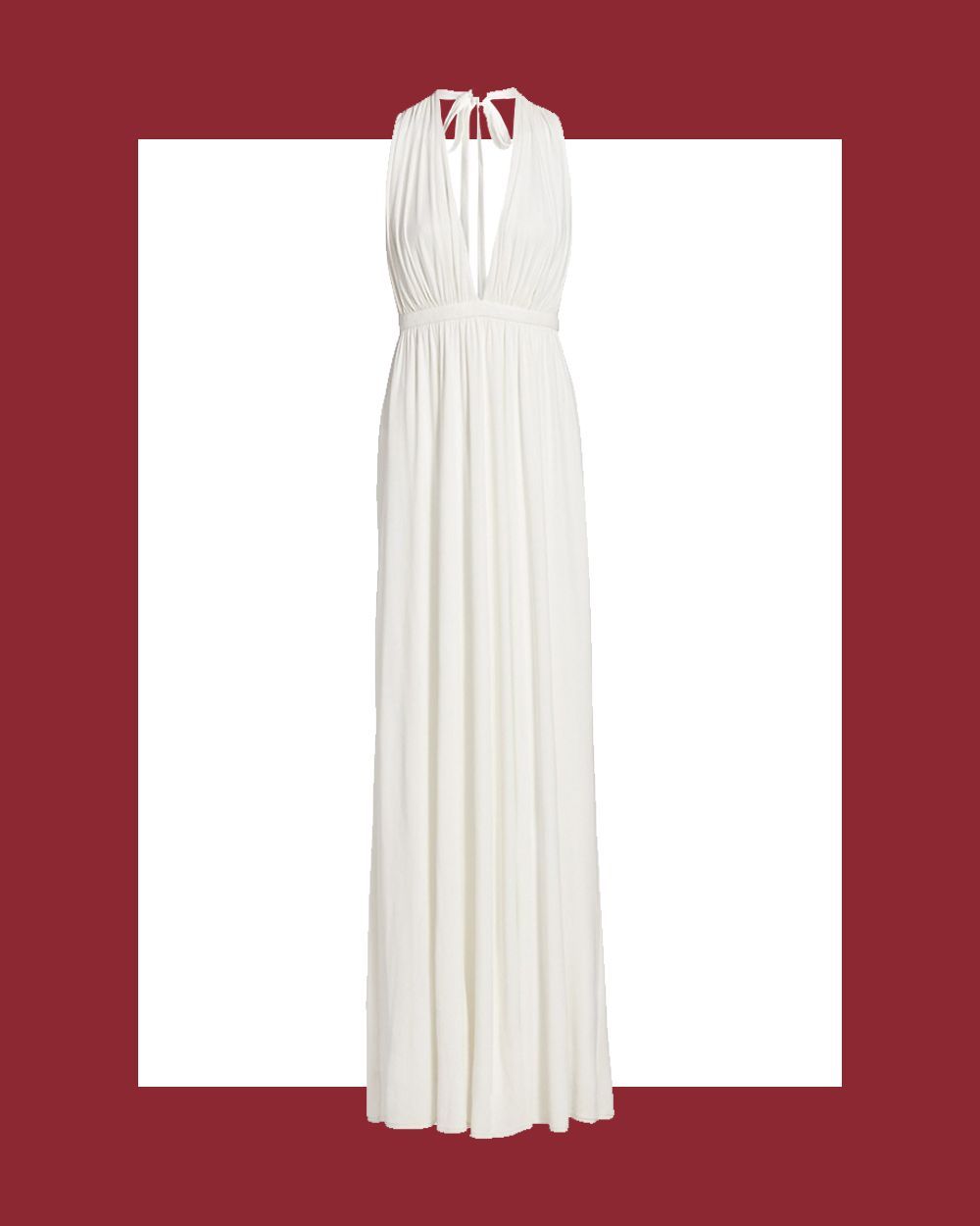 Freida Plunging Open-Back Jersey Gown