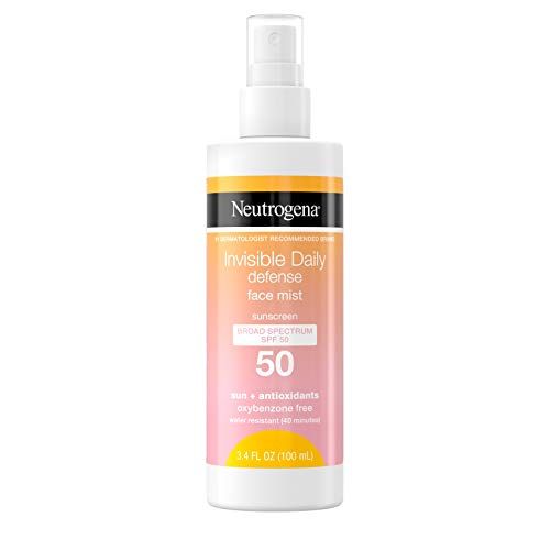 Neutrogena Invisible Daily Defense Face Mist, Broad Spectrum SPF 50 Sunscreen