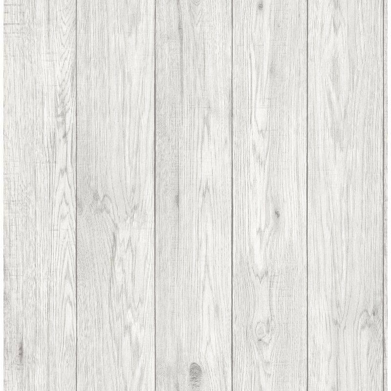 White Elswick Lumber Wood 33' L x 20.5" W Wallpaper Roll