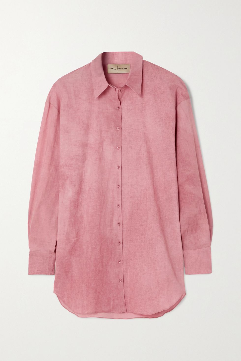 居家上班穿搭單品推薦：Cortana 玫瑰粉棉質襯衫