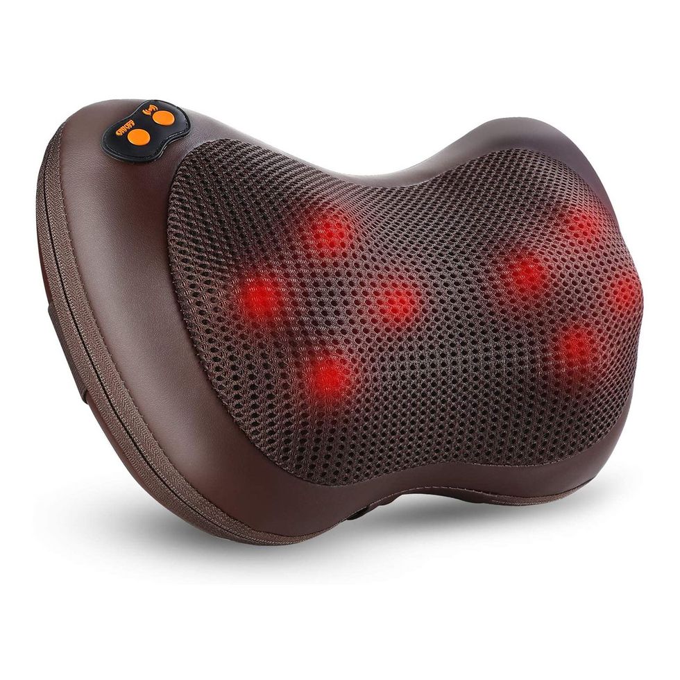 Shiatsu Neck and Back Massager - 8 Heated Rollers Kneading Massage Pillow  for Shoulders, Lower Back, Calf, Legs, Foot - Relaxation Gifts for Men,  Women - Shoulder and Neck Massager Present for Wife Black