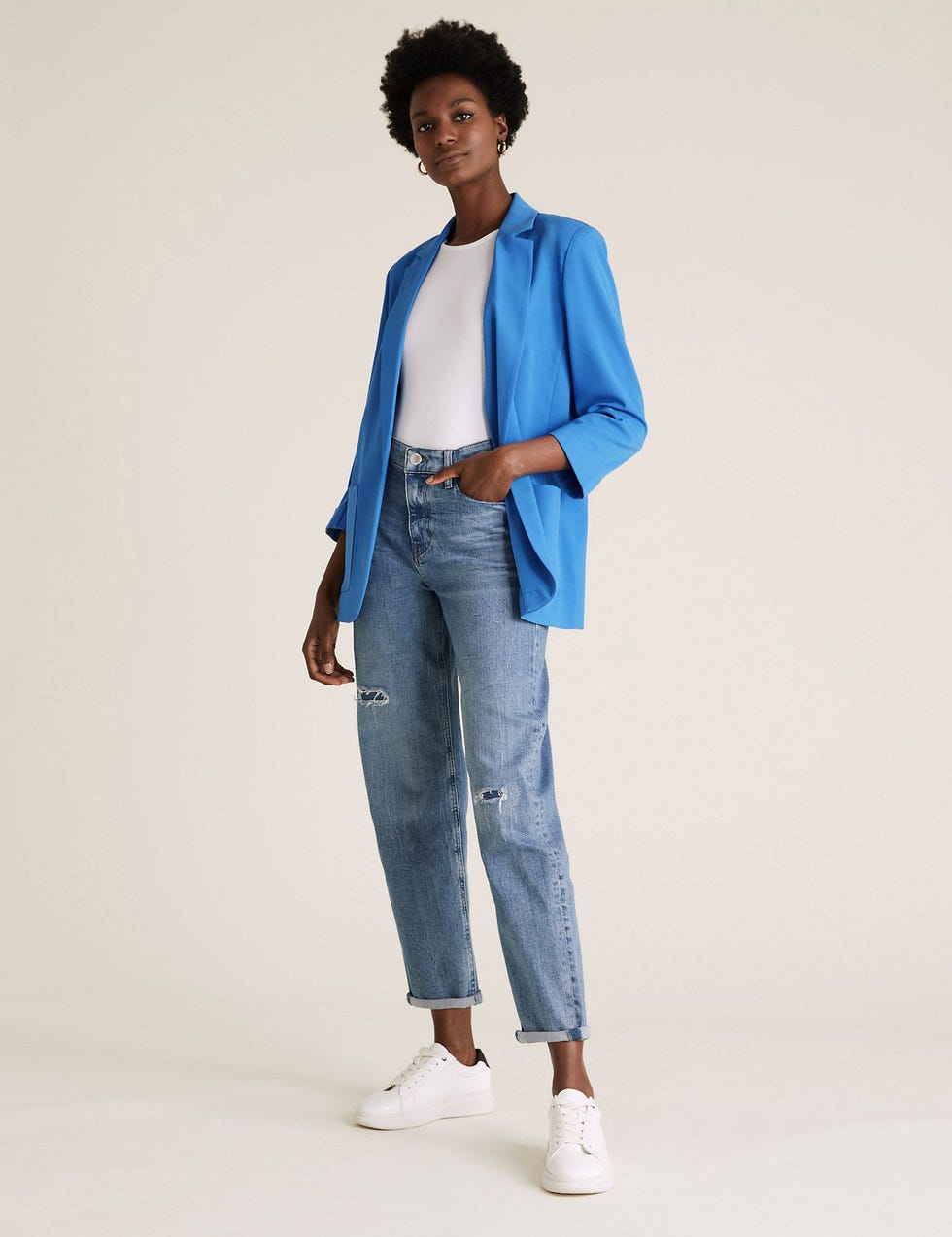 M&S Collection Relaxed Patch Pocket Blazer