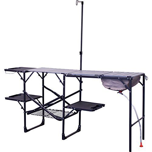 Table BBQ Grill Stand w/ Stoarage Details about   Outdoor Portable Camping Kitchen Folding Alu 