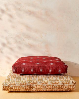 House of Harlow 1960 Creator Collab | Burgundy Ikat Dog Bed | Durable Pet Bed