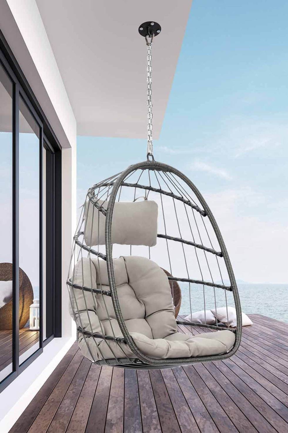 Indoor Outdoor Wicker Hanging Chair Swing 