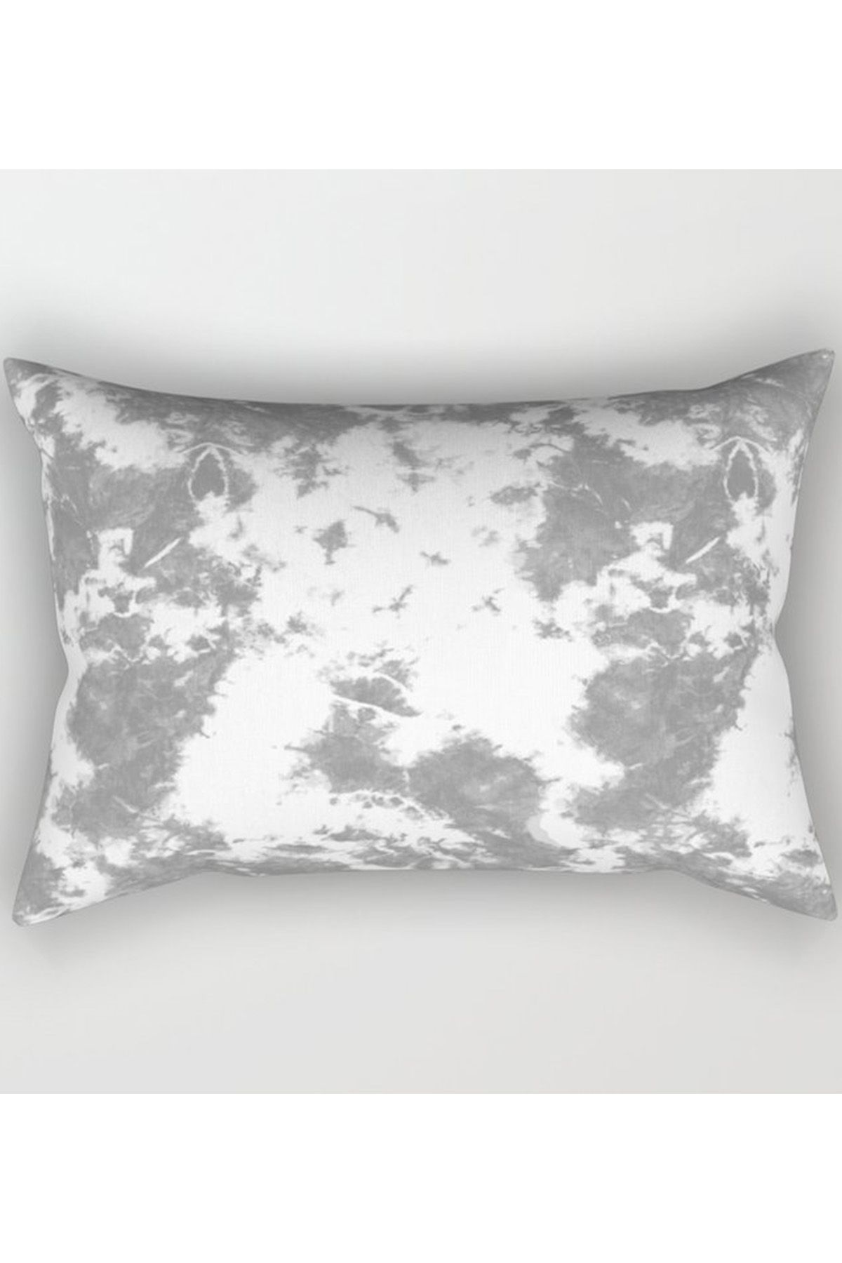 Soft Gray Tie-Dye Rectangular Pillow