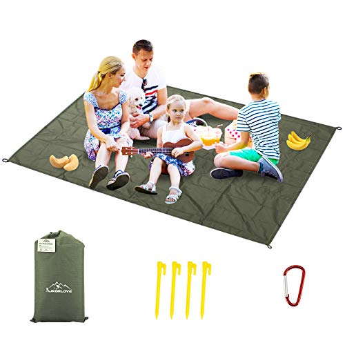 Likorlove Outdoor Picnic Waterproof Blanket With Stakes