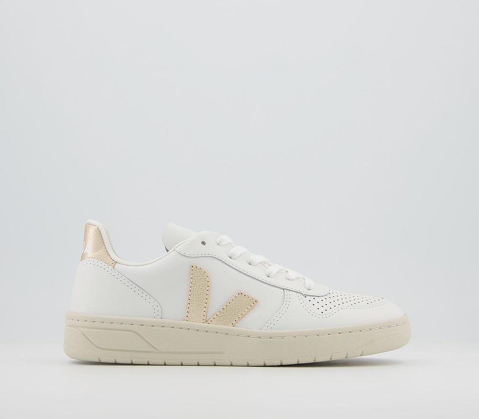 Veja V-10 Trainers, White Rose Gold 