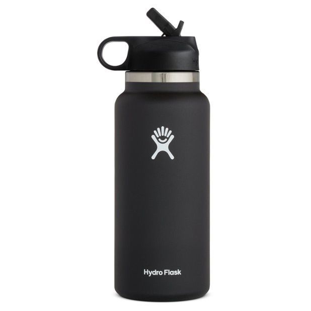 Stainless Steel Water Bottle Wide Mouth with Straw Lid