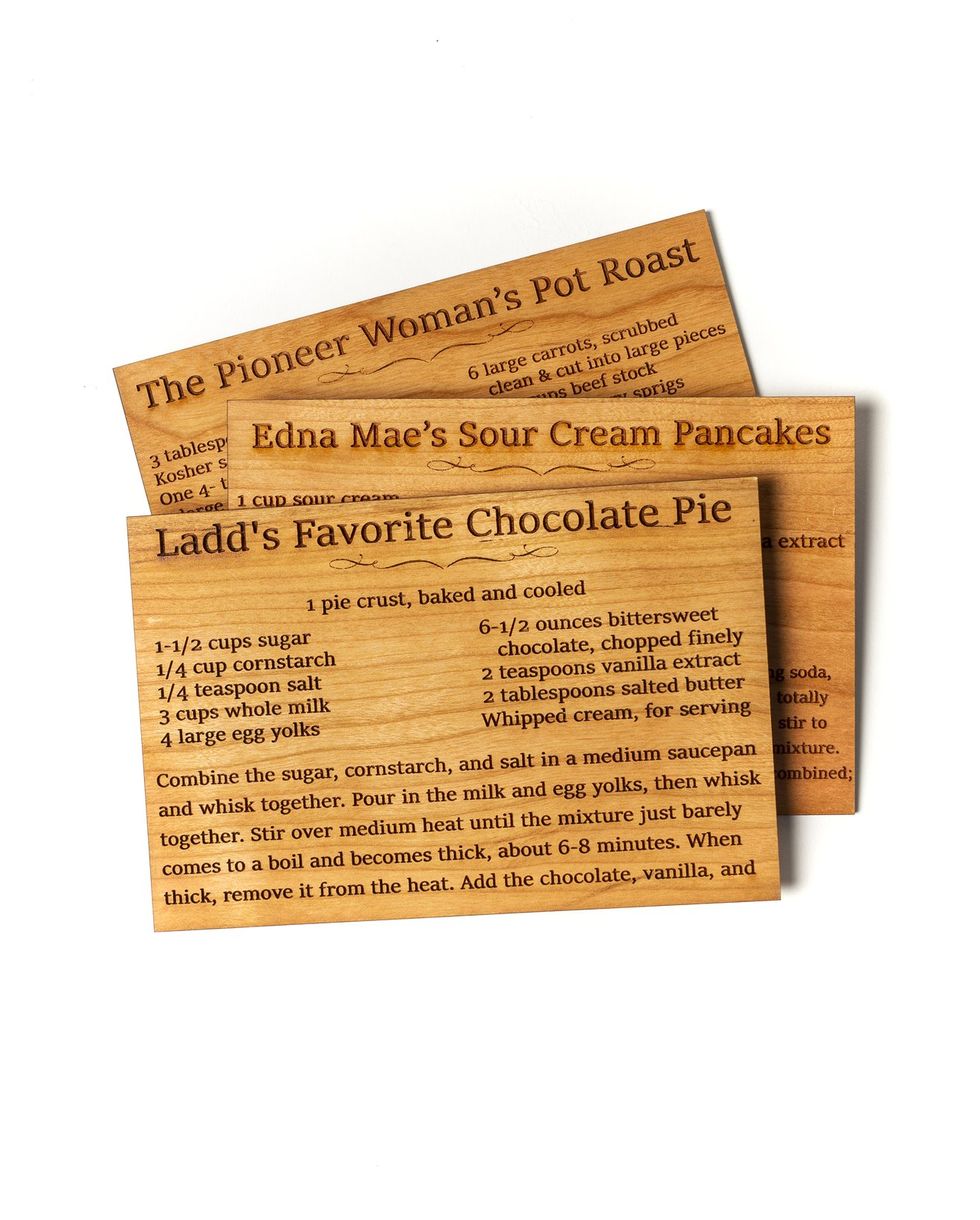 Wooden Recipe Cards