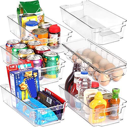 Refrigerator Organiser Bins, 6 Pack