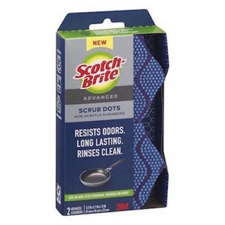 Scotch-Brite® Advanced Scrub Dots Antibacterial Non-Scratch Scrubbers